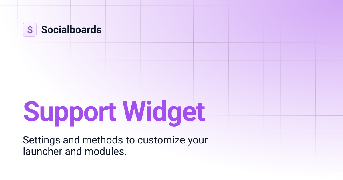 Support Widget | Socialboards