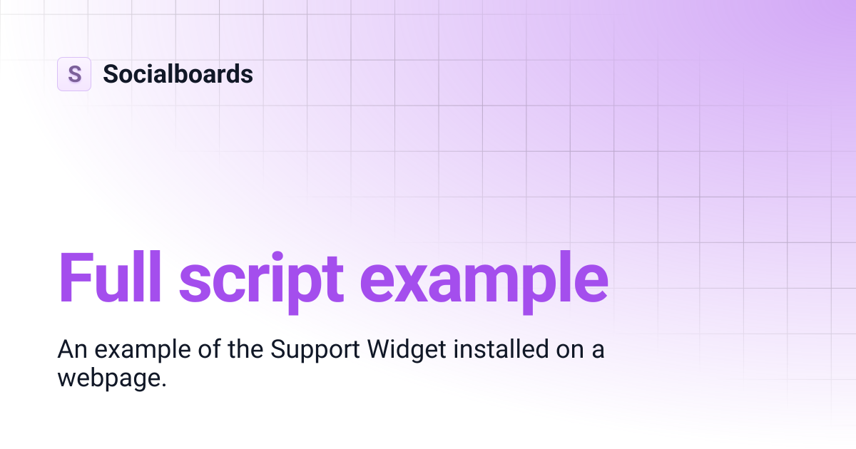 Full script example | Socialboards